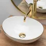 Умивальник (раковина) REA SOFIA WHITE GOLD EDGE накладний — Photo 8