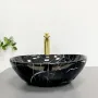 Умивальник (раковина) VBI PARMA BLACK STONE GLOSSY накладний — Photo 5