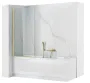 Шторка для ванни REA ELEGANT 80 BRUSHED GOLD постійна — Photo 6