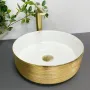 Умивальник (раковина) VBI PRATO GOLD WHITE накладний — Photo 8