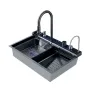Мийка Zerix ZH7546-SET-04 DECOR Nano-Black з вбудованим змішувачем з нерж. сталі (ZM5578) — Photo 3
