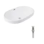 Комплект Qtap Leo: Раковина врізна 610x405x185 мм, White, овальна + Донний клапан Pop-up PU02O — Photo 6