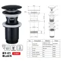 Донний клапан для раковини з переливом ZERIX BV-01 BLACK автоматичний (Click-Clack) (Колір чорний) 1 1/4'' (ZX6016) — Photo 12