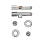 Комплект кранів для рушникосушки кутовий Koer KR.SET.533 - M1/2''xM1/2'' подовжений, хромований (KR5842) — Photo 8