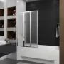 Шторка на ванну трьохелементна Style 1000х1500мм (left) chrome, скло 4мм grape — Photo 5