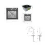 Lidz: мийка H4545 Black PVD Decor 2,5/0,5 мм + Змішувач Aria для кухні з гнучким виливом (k35) Black — Photo 3