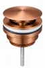Донний клапан для раковини VBI BRUSHED COPPER click-clack, універсальний — Photo 2