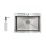 Кухонна мийка Lidz H6045K 3.0/1.0 мм Brush (LIDZH6045KBRU3010) з вбудованим тримачем для ножів — Photo 5