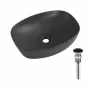 Раковина накладна Qtap Robin 500х380х140 мм, Anthracite, прямокутна, з донним клапаном QT04116302AN — Photo 5
