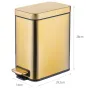 Відро для сміття з плавним закриттям прямокутне Mixxus Premium Quadro-TC0105 Brushed Gold 5 л (колір матове золото) (MI8394) — Photo 57