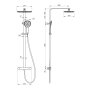 CENTRUM LT система душова (термостат для душу квадрат, верхній душ 298*208 мм ABS, ручний душ 127 мм 3 режими, шланг 170 см) білі кришки, хром — Photo 4