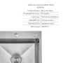 Комплект Lidz Handmade H5050H Мийка для кухні інтегрована Decor Honeycomb у комплекті з дозатором + Lidz K01G Корзина для кухонної мийки — Photo 9