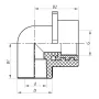Кут інсталяційний для гіпсокартонних стін ВР 20x1/2F PPR Koer K0189.PRO (KP0244) — Photo 3