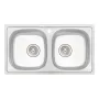 Кухонне миття з двома чашами Qtap 7843-B 0,8 мм Micro Decor (QT7843BMICDEC08) — Photo 7