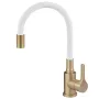 Змішувач для кухні ZERIX REX-011 BRUSHED GOLD REFL.WHITE з нерж. сталі (Колір матове золото+силіконовий вилив білий) (ZX6134) — Photo 7