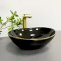 Умивальник (раковина) VBI PARMA BLACK GOLD EDGE накладний — Photo 9