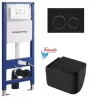 Інсталяція KollerPool AQUA LINE + TWIST Black панель змиву + підвісний унітаз KVADRO START Black matt з сидінням Soft-close ( змив Tornado ) — Photo 8
