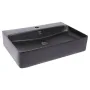 Раковина Qtap Nando 600х420х130 Matt black з донним клапаном QT1211K4041MB — Photo 9