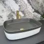 Умивальник (раковина) VBI FORENZA GREY WHITE MATT накладний — Photo 5