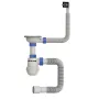 Сифон для кухні Mixxus SK-02-A 3 1/2"x40 з нержавіючою сіткою, гнучким прямокутним переливом (MI8194) — Photo 2