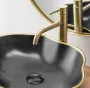 Змішувач для раковини (умивальника) REA LUNGO BRUSHED GOLD золотий матовий високий — Photo 10