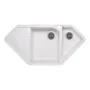 Кухонна мийка з додатковою чашею Lidz 1000x500/225 WHI-01 (LIDZWHI011000500225) — Photo 7