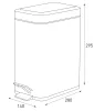 Відро для сміття з плавним закриттям прямокутне ZERIX SANSA-TC0105 BLACK 5 л (колір чорний) (ZX5894) — Photo 11