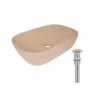 Раковина накладна Qtap Robin 600x390x150 мм, Beige, прямокутна, з донним клапаном QTROB188SB49787 — Photo 5