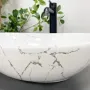 Умивальник (раковина) VBI PARMA WHITE STONE GLOSSY накладний — Photo 9