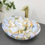 Умивальник (раковина) VBI PARMA MARBLE BLUE GLOSSY накладний — Photo 8