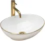 Умивальник (раковина) REA SOFIA WHITE GOLD EDGE накладний — Photo 6