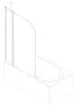 Шторки скляні на ванну Koer SR BS03-95x140-TR-01 прозоре скло 6мм, хром (KR5402) — Photo 34