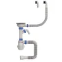 Сифон для кухні Mixxus SK-06-BL 3 1/2"x40 з пластиковою сіткою, відведенням для пральної машини, гнучким круг. переливом (MI8196) — Photo 2