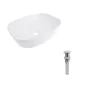 Комплект Qtap Cardinal: Раковина накладна 500×380×140 мм, White, овальна + Донний клапан Pop-up PU02 — Photo 6