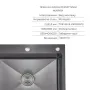 Комплект Lidz Handmade H6050HB Мийка для кухні інтегрована Decor Black PVD Honeycomb у комплекті з дозатором + Lidz K01G Корзина для кухонної мийки — Photo 9