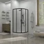 Душова кабіна розсувна, напівкругла Dakota 900*900*1850мм, black matt, cкло 5мм, clear — Photo 6