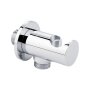 Підключення з тримачем для шлангу Qtap Spojeni округлі QTCRMBH030 Chrome — Photo 2