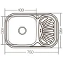 Мийка кухонна Zerix Z7549-08-180D (decor) (ZX1607) — Photo 3