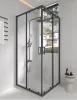 Душова кабіна розсувна, квадратна Line CUBE 900*900мм, black matt, cкло 6мм прозоре — Photo 2