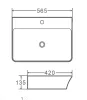 Умивальник накладний керамічний Mixxus Premium Bevel-0202 з переливом 560x415x125mm (MP6481) — Photo 4