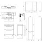 Комплект меблів для ванної Qtap Scorpio тумба з раковиною + дзеркальний шафа + пенал QT044SK42988 — Photo 3